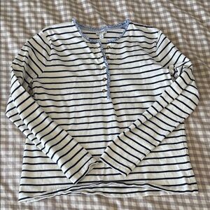 J. Crew Navy and White Striped Long Sleeve Tee